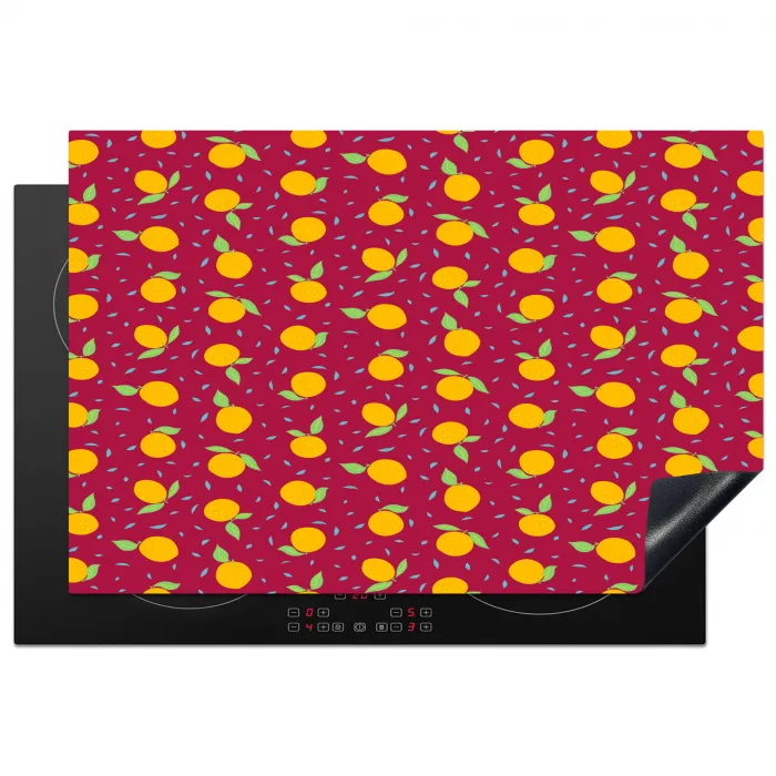 Rood - Donker - Felle - Sinasappels Inductie beschermer vinyl 3mm klein 276 -3d