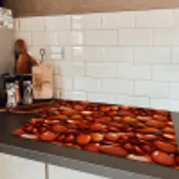 Rode - Glans -Stenen Inductie beschermer vinyl 3mm klein 276 -sfeer3