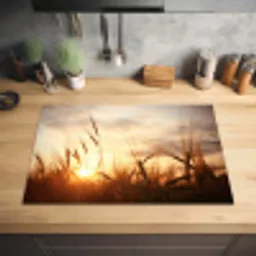 Riet - Gras - Zonsondergang - Natuur - Horizon Inductie beschermer vinyl 3mm klein -sfeer5