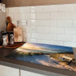 Rustbank met Zeezicht Inductie beschermer vinyl 3mm klein -sfeer3