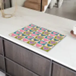 Retro - Kleuren - Patroon - Hartjes Inductie beschermer vinyl 3mm klein 276 -sfeer8