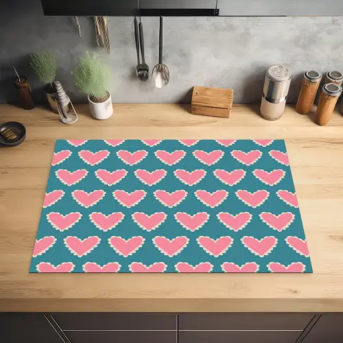 Retro - Hartjes - Patroon Inductie beschermer vinyl 3mm klein 276 -sfeer5