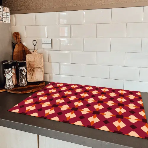 Retro - Patroon - Kleurrijk Inductie beschermer vinyl 3mm klein 276 -sfeer3