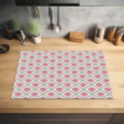 Retro - Ruit - Hartjes - Patroon Inductie beschermer vinyl 3mm klein 276 -sfeer5