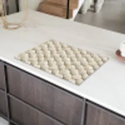 Touw - Gebreid - Beige Inductie beschermer vinyl 3mm klein 276 -sfeer8