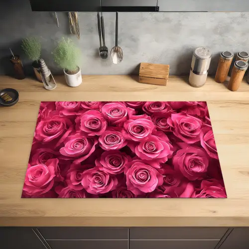 Rozen - Pink - Bloem Inductie beschermer vinyl 3mm klein -sfeer5