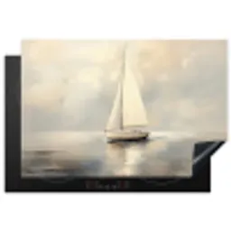 Zeilschip - Zee - Bewolkt Inductie beschermer vinyl 3mm klein -3d