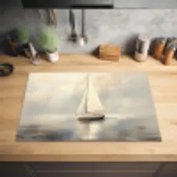 Zeilschip - Zee - Bewolkt Inductie beschermer vinyl 3mm klein -sfeer5