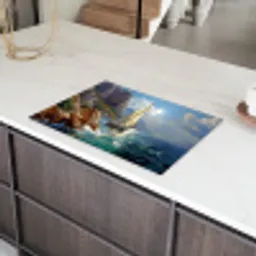 Zeilschip - Zee - Rotsen - Wolken Inductie beschermer vinyl 3mm klein -sfeer8