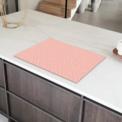 Zalmroze - Strepen - Patroon Inductie beschermer vinyl 3mm klein 276 -sfeer8