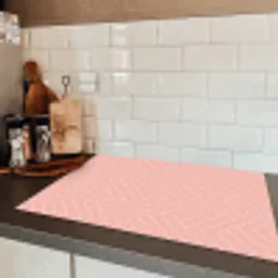 Zalmroze - Strepen - Patroon Inductie beschermer vinyl 3mm klein 276 -sfeer3