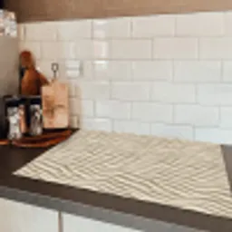 Zand - Golven - Beige Inductie beschermer vinyl 3mm klein 276 -sfeer3
