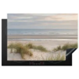 Zandstrand - Bewolkt - Duinen Inductie beschermer vinyl 3mm klein -3d