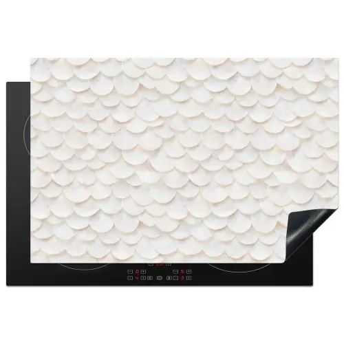 Schubben - Wit - Elegant Inductie beschermer vinyl 3mm klein 276 -3d