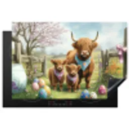 Schotsehooglanders - Paaseieren - Lente Inductie beschermer vinyl 3mm klein -3d