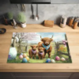 Schotsehooglanders - Paaseieren - Lente Inductie beschermer vinyl 3mm klein -sfeer5