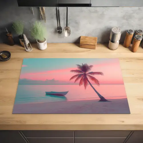 Zee - Boot - Zonsondergang Inductie beschermer vinyl 3mm klein -sfeer5