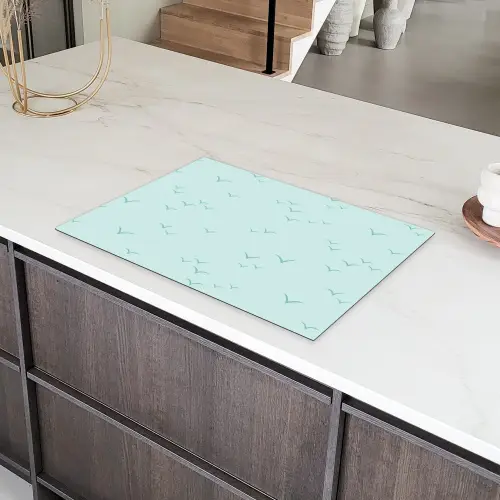 Meeuwen - Mint - Patroon Inductie beschermer vinyl 3mm klein 276 -sfeer8