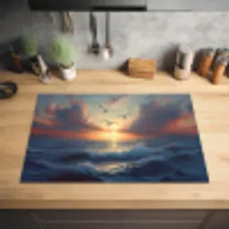 Meeuwen - Zonsondergang - Zee - Wolken Inductie beschermer vinyl 3mm klein -sfeer5