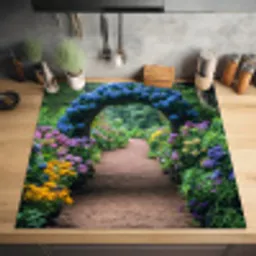 Doorkijk - Bloemen - Hortensia - Pad Inductie beschermer vinyl 3mm middel -sfeer5