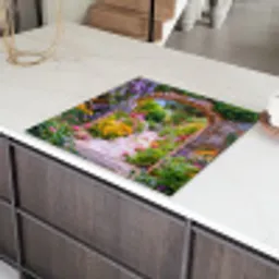 Doorkijk - Bloemen - Pad - Natuur Inductie beschermer vinyl 3mm middel -sfeer8
