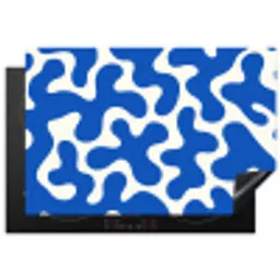 Vormen - Abstract - Blauw - Golven Inductie beschermer vinyl 3mm klein -3d