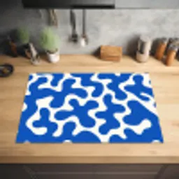 Vormen - Abstract - Blauw - Golven Inductie beschermer vinyl 3mm klein -sfeer5