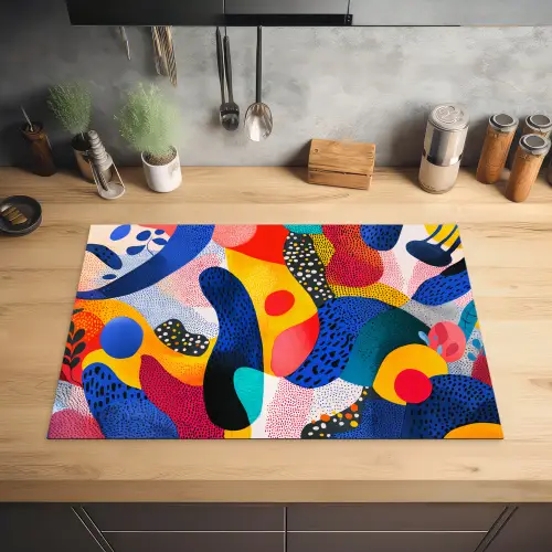 Vormen - Abstract - Stippels - Blauw Inductie beschermer vinyl 3mm klein -sfeer5
