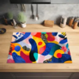 Vormen - Abstract - Stippels - Blauw Inductie beschermer vinyl 3mm klein -sfeer5