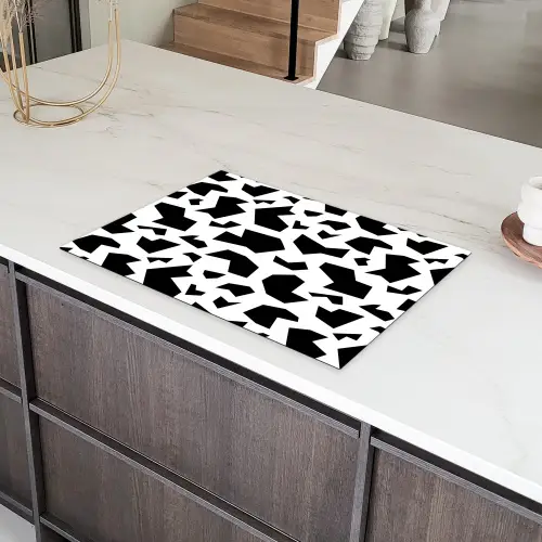 Vormen - Zwart - Onregelmatig Inductie beschermer vinyl 3mm klein 276 -sfeer8
