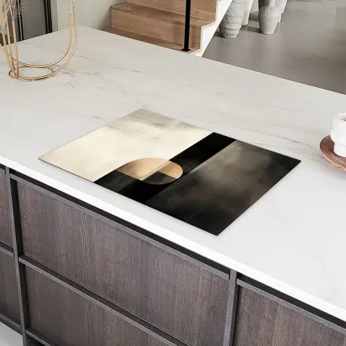 Vormen - Modern - Zwart Inductie beschermer vinyl 3mm klein -sfeer8