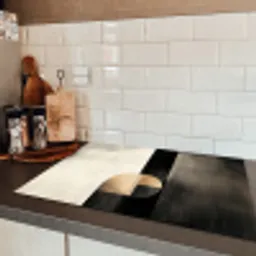 Vormen - Modern - Zwart Inductie beschermer vinyl 3mm klein -sfeer3