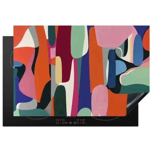 Vormen - Ritmisch - Kleuren - Abstract Inductie beschermer vinyl 3mm klein -3d