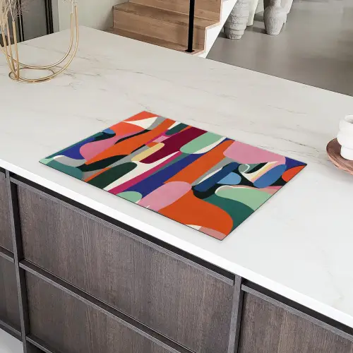 Vormen - Ritmisch - Kleuren - Abstract Inductie beschermer vinyl 3mm klein -sfeer8