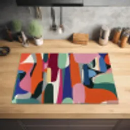 Vormen - Ritmisch - Kleuren - Abstract Inductie beschermer vinyl 3mm klein -sfeer5