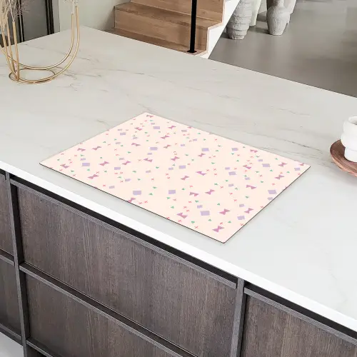 Vormen - Zalmroze - Patroon Inductie beschermer vinyl 3mm klein 276 -sfeer8