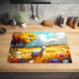 Schaap - Weide - Bloemen Inductie beschermer vinyl 3mm klein -sfeer5