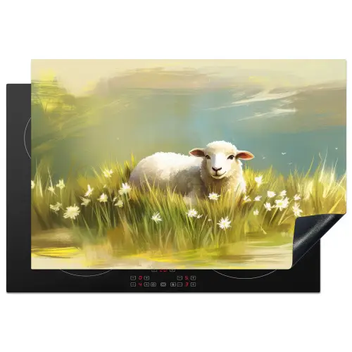 Schaap - Weide - Groen Inductie beschermer vinyl 3mm klein -3d