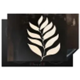 Blad - Wit - Minimalistisch Inductie beschermer vinyl 3mm klein -3d