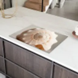 Schelp - Detail - Beige Inductie beschermer vinyl 3mm klein -sfeer8
