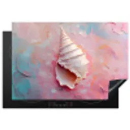 Schelp - Pastel - Pink Inductie beschermer vinyl 3mm klein -3d