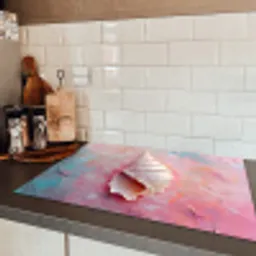 Schelp - Pastel - Pink Inductie beschermer vinyl 3mm klein -sfeer3