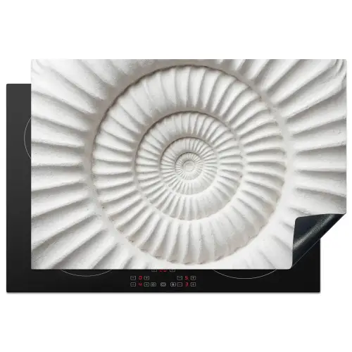 Schelp - Spiraal - Wit Inductie beschermer vinyl 3mm klein -3d