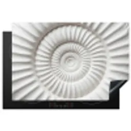 Schelp - Spiraal - Wit Inductie beschermer vinyl 3mm klein -3d