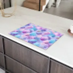 Schelpen - Paars - Blauw - Patroon Inductie beschermer vinyl 3mm klein -sfeer8