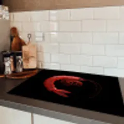 Garnaal - Rood - Dieren Inductie beschermer vinyl 3mm klein -sfeer3