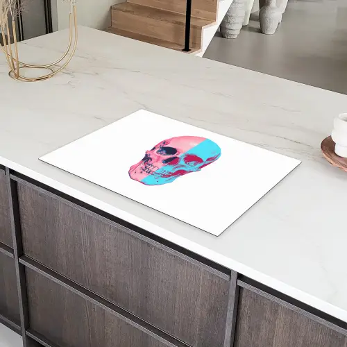 Schedel - Grafisch - Roze - Verdeeld Inductie beschermer vinyl 3mm klein -sfeer8
