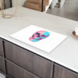 Schedel - Grafisch - Roze - Verdeeld Inductie beschermer vinyl 3mm klein -sfeer8