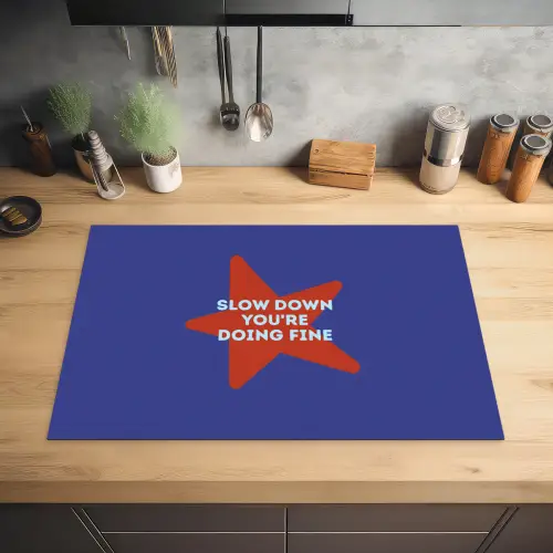 Slow down you're doing fine - Ster - Blauw Inductie beschermer vinyl 3mm klein -sfeer5