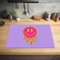 Smiley - Drip - Neon Inductie beschermer vinyl 3mm klein -sfeer5